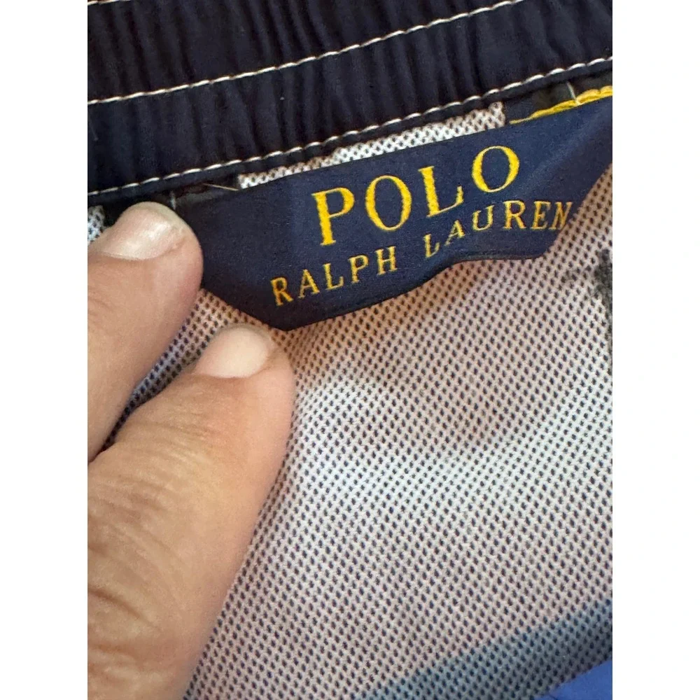 NWT Polo Ralph Lauren Swim Trunks XXL Blue Cargo Pocket Contrast Stitch Preppy
